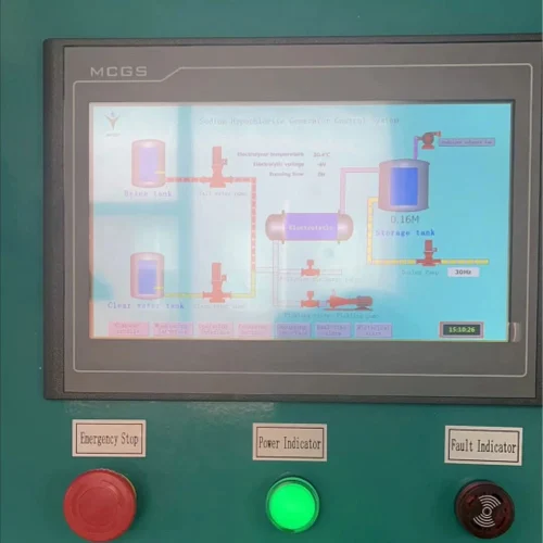Sodium hypochlorite generator screen