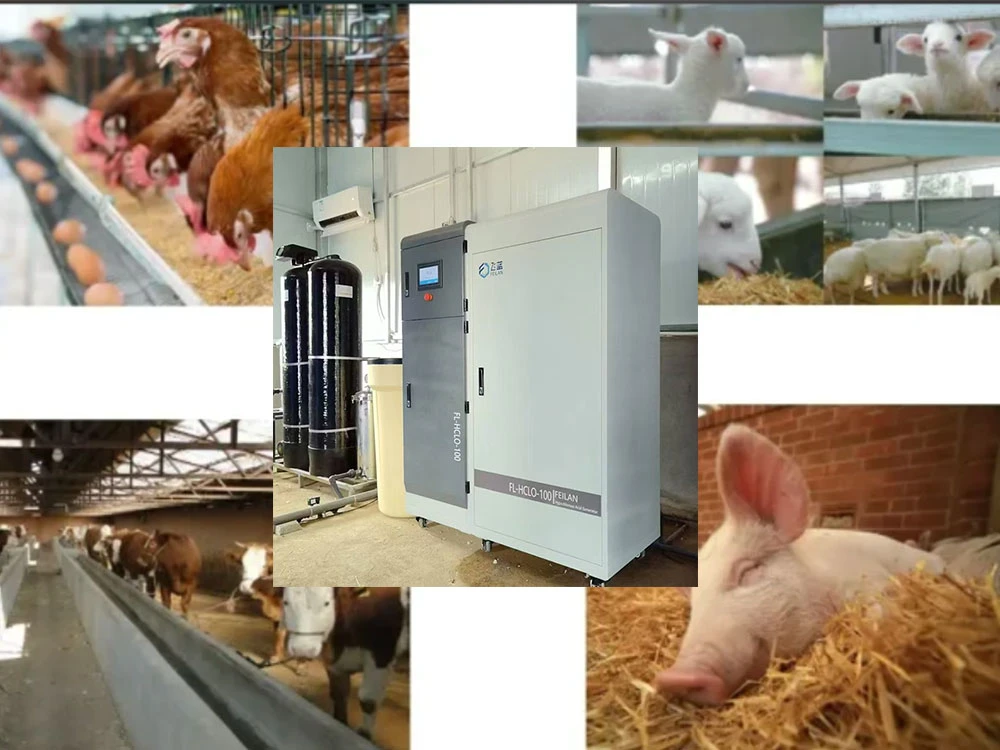 Hypochlorous acid generators are used in livestock farming.