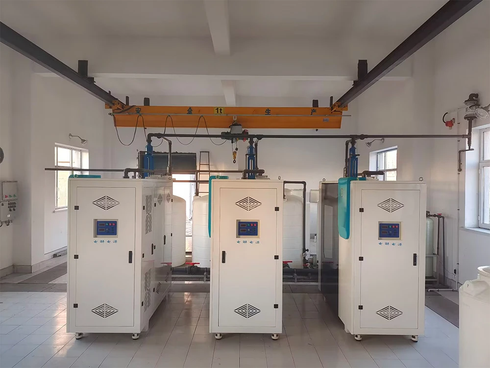 Sodium hypochlorite generator is used on site