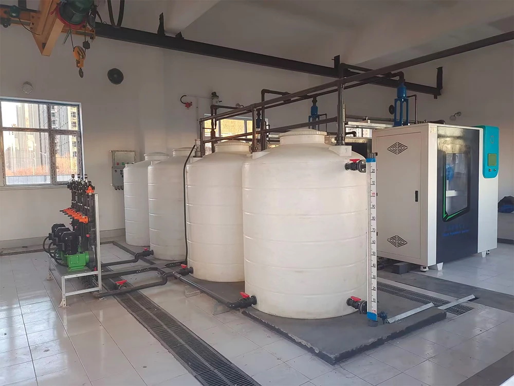 Sodium hypochlorite generator on site