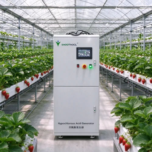 Hypochlorous acid generator for strawberries