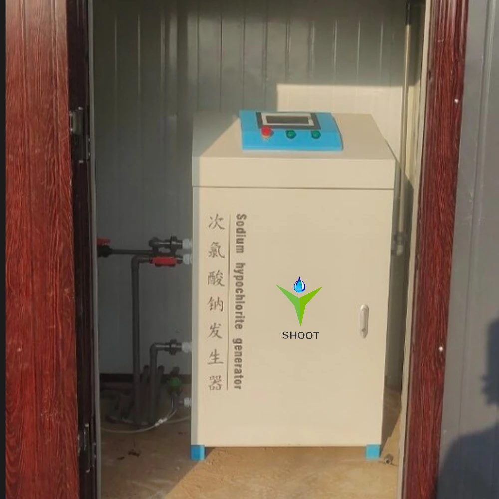 Sodium hypochlorite generator in use at the site