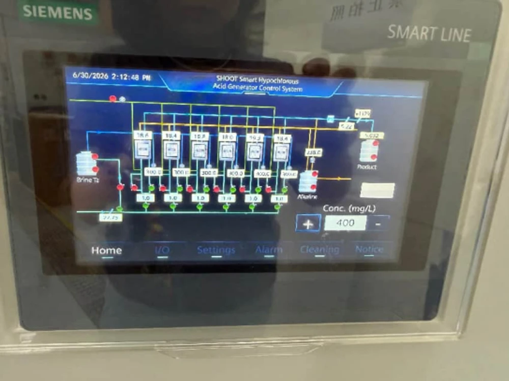 Hypochlorous acid generator screen