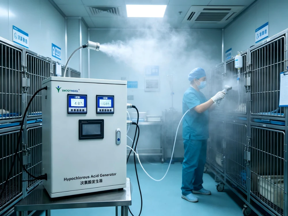 Hypochlorous acid generator used in pet hospital